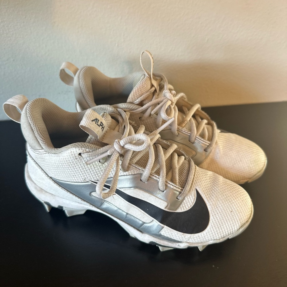 Nike Kids White and Gray cleats size 4 youth boys. Worn one season!